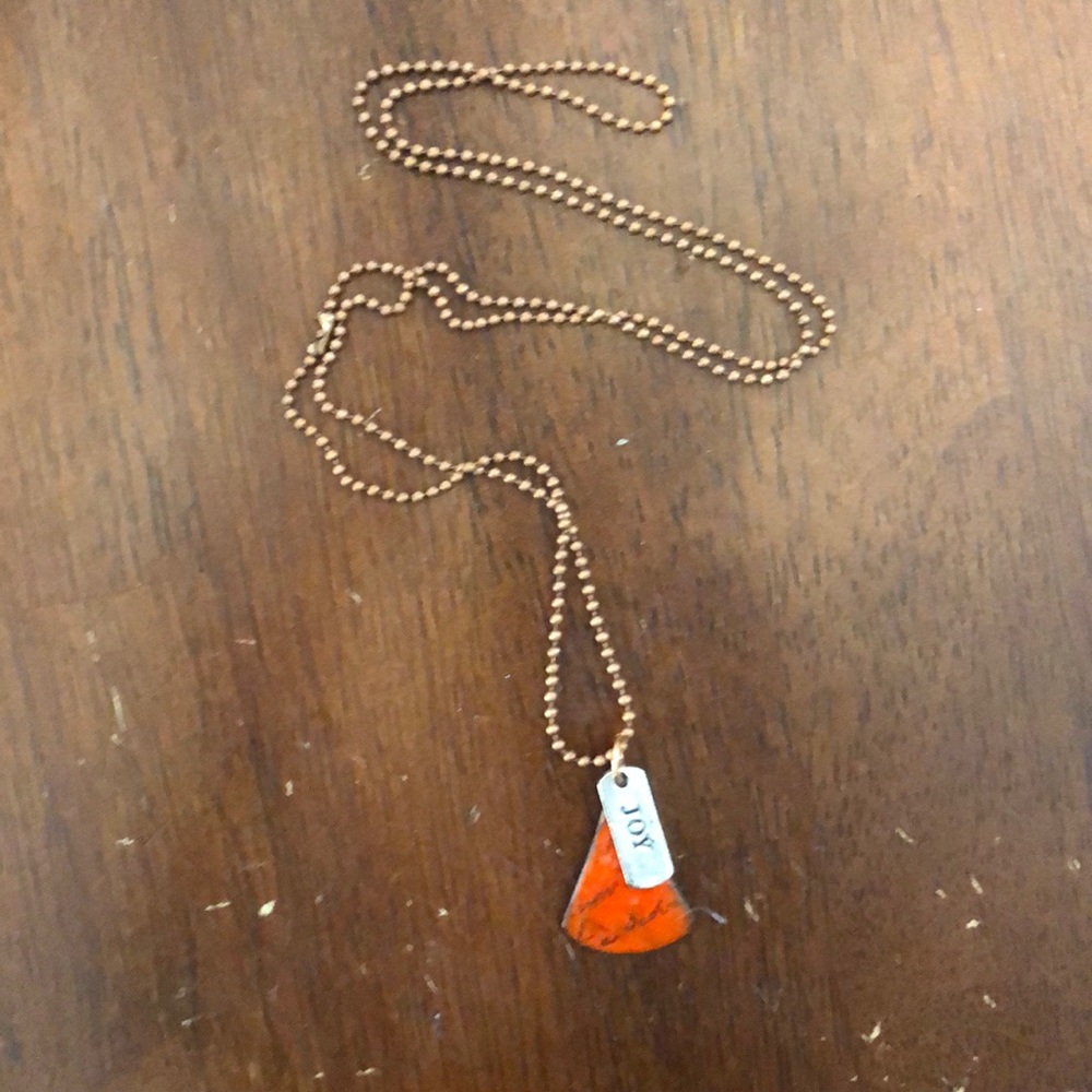 Enameled copper necklace